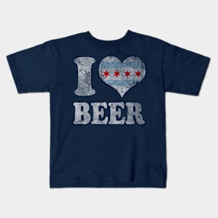 I Heart Flag of Chicago Beer Kids T-Shirt